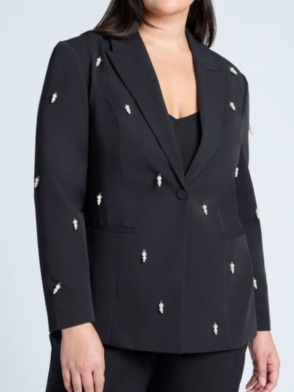 Eloquii Pearl Detail Blazer